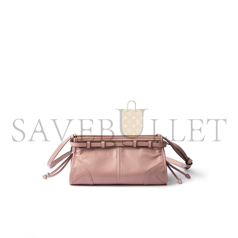 PRADA BONNIE SMALL LEATHER SHOULDER BAG 1BH215 (26*14*12cm)